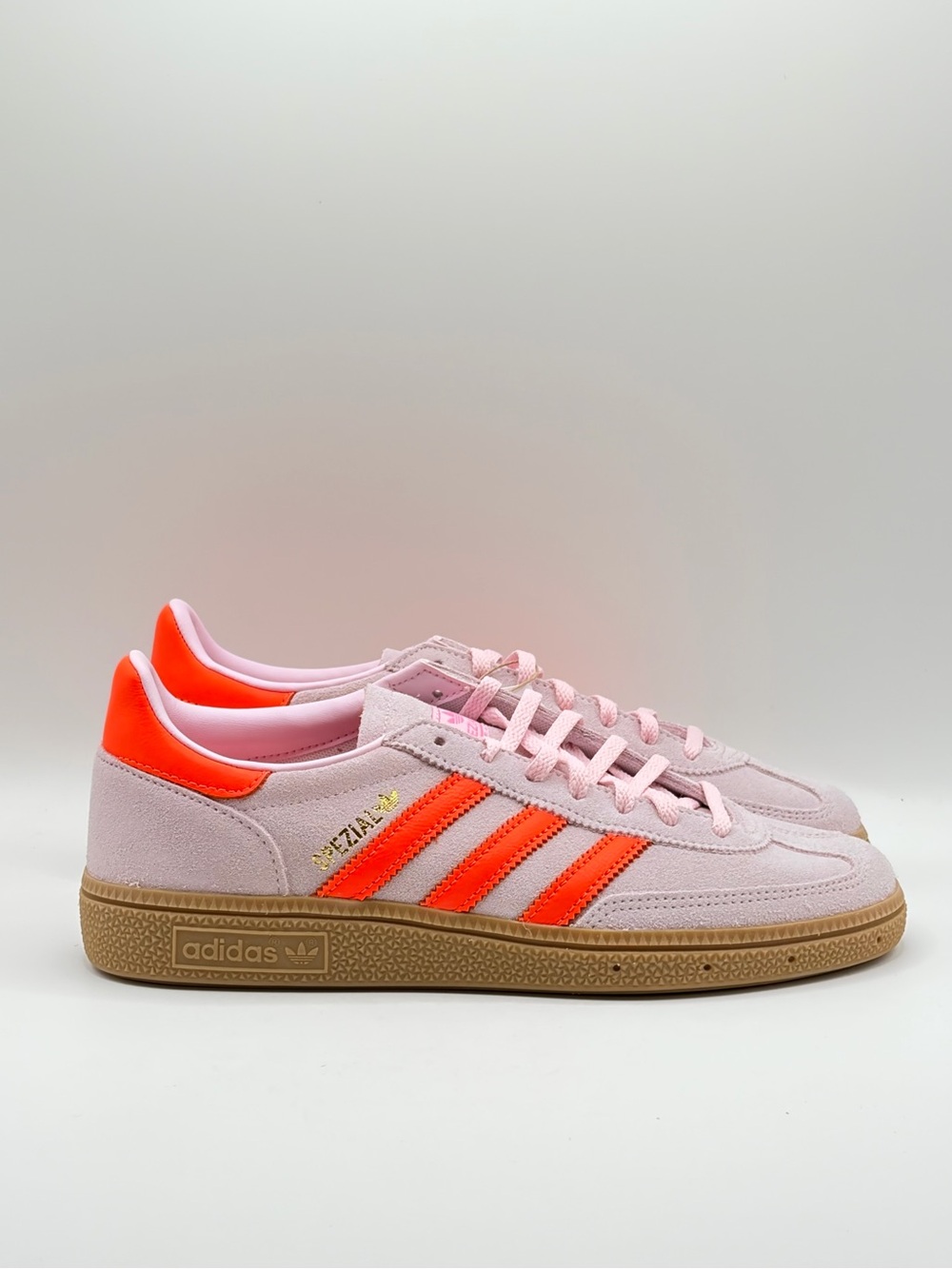 Adidas Handball Spezial Pink & Neon Orange Suede Sneakers
